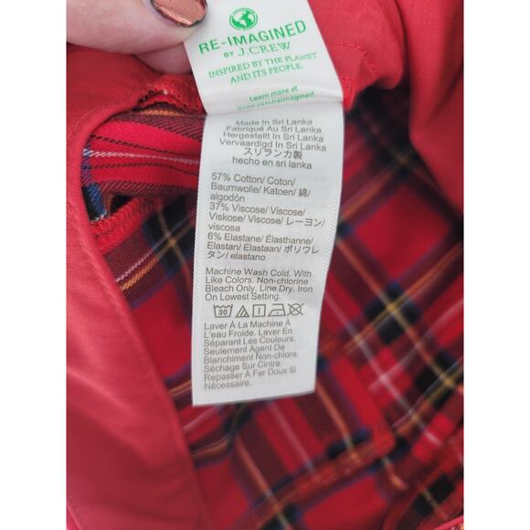 J.Crew Women’s Size 8 Tartan Plaid Crop Pants | Holiday Ready Red Plaid Straight - Picture 8 of 8